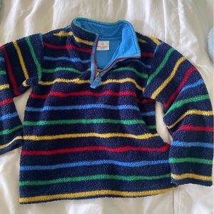 Hanna Andersson faux shearling multicolored stripe pullover-size 120 cm